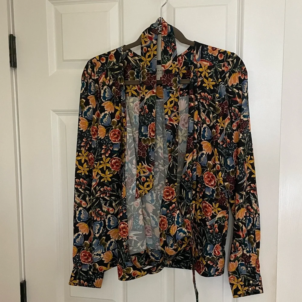Sezane Dafne Floral Wrap Blouse - Picture 8 of 8